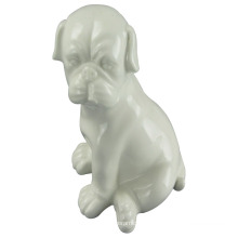 Animal Shaped Keramik Handwerk, Crouching Hund mit weißen Glasur